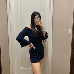 NWOT AQUA Bloomingdale’s Off-the-Shoulder Romper